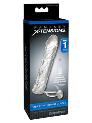 fantasy x tensions vibrating super sleeve clear