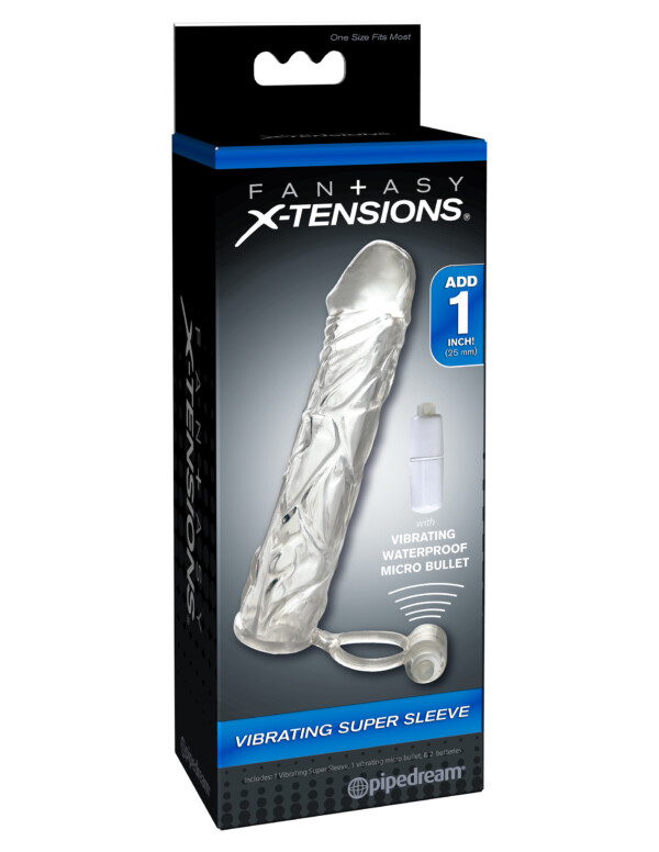 fantasy x tensions vibrating super sleeve clear