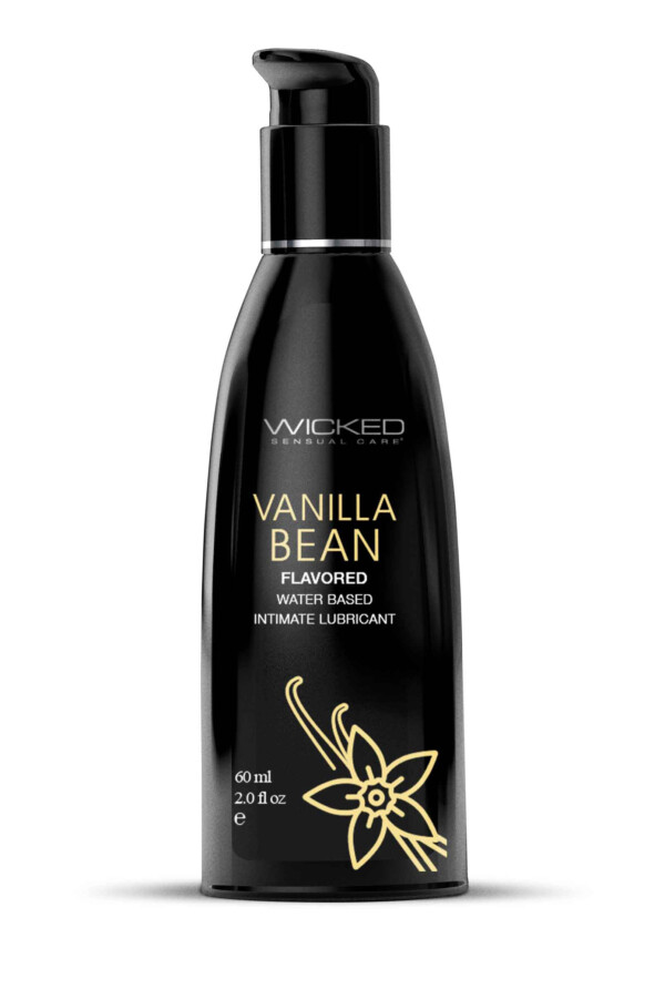 aqua vanilla bean flavored water based intimate lubricant 2 fl. oz.