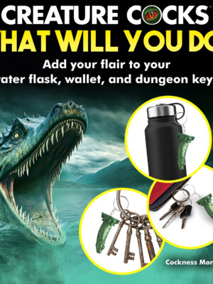 cockness monster keychain green