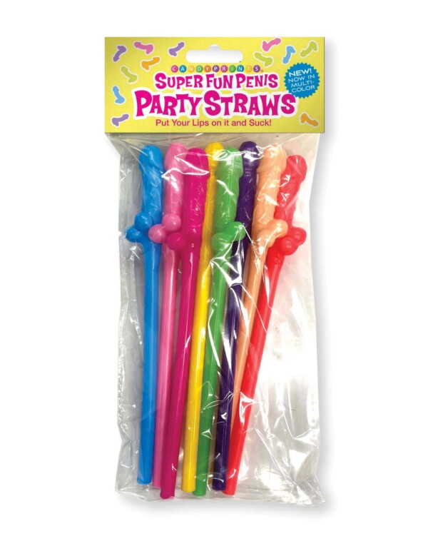 super fun penis straws multicolor