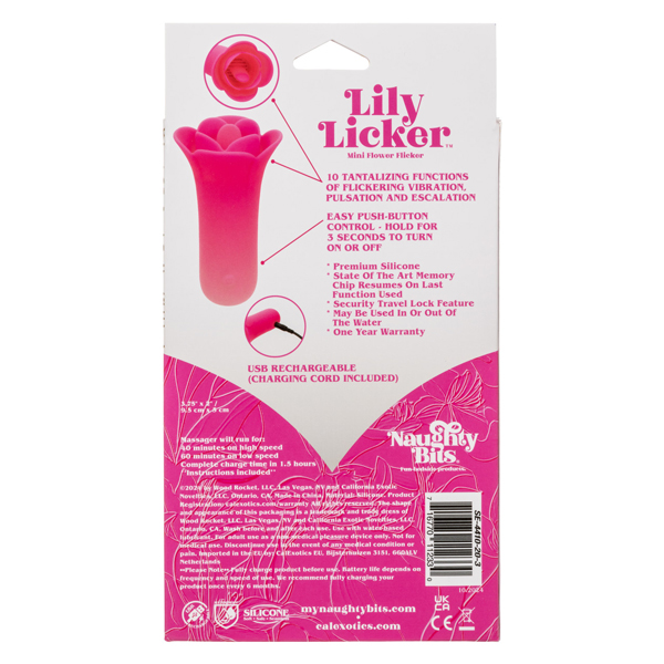 naughty bits lily licker mini flower flicker pink