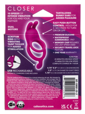 closer intimate rechargeable ring touch pink