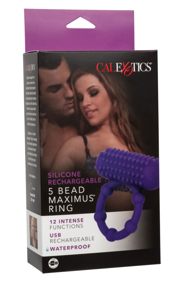 silicone rechargeable 5 bead maximus ring purple