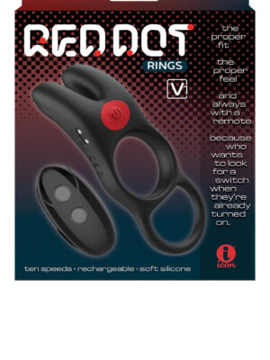 red dot vibrating cock ring v1 with remote black/red red dot vibrating cock ring v1 with remote black/red