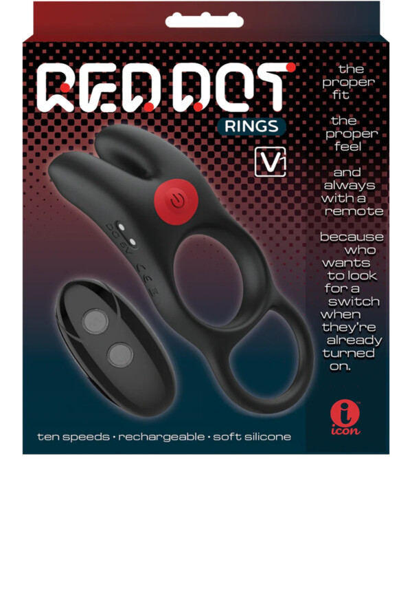 red dot vibrating cock ring v1 with remote black/red red dot vibrating cock ring v1 with remote black/red