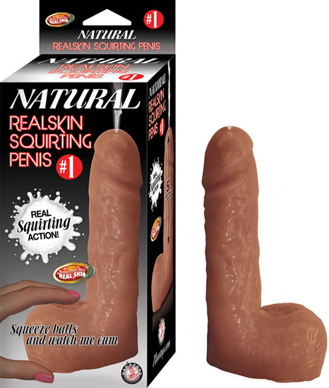 #1 natural realskin squirting penis brown