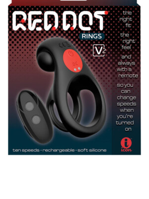 red dot vibrating cock ring v2 with remote black/red red dot vibrating cock ring v2 with remote black/red