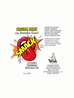 smack warming and lickable massage oil passion fruit 2 oz smack warming and lickable massage oil passion fruit 2 oz