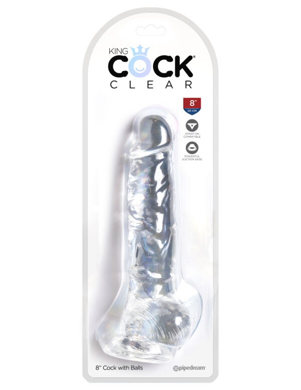 king cock clear 8 inch cock with balls