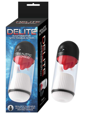 delite masturbator with tongue action white
