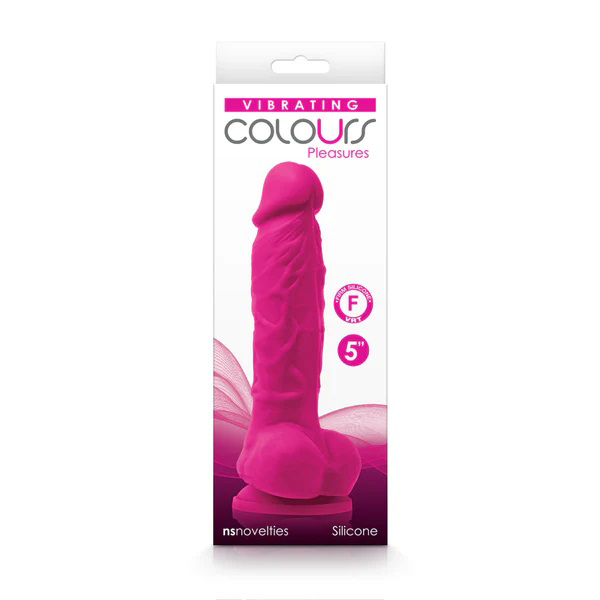 colours pleasures vibrating 5" dildo pink