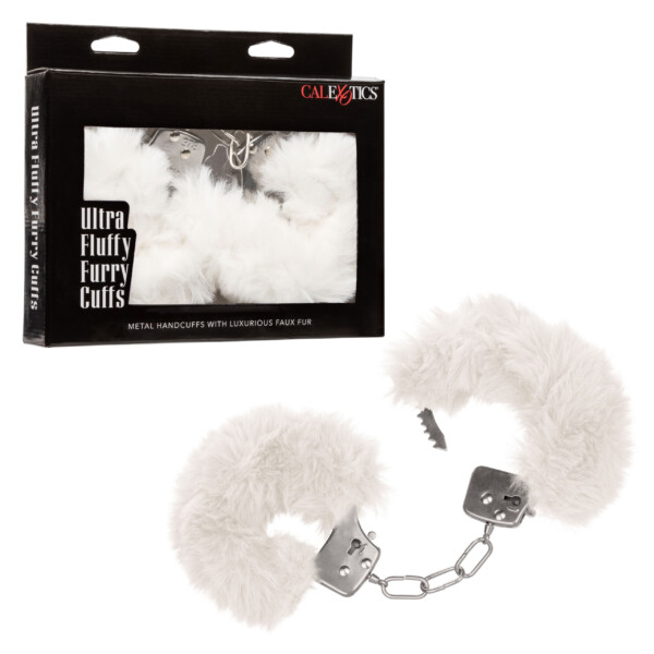 ultra fluffy furry cuffs white