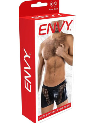 sheer contrast boxer briefs os black