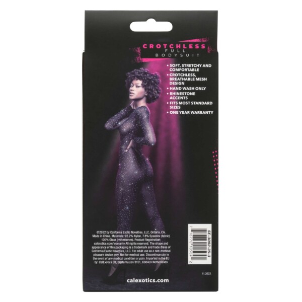 radiance crotchless full body suit one size black