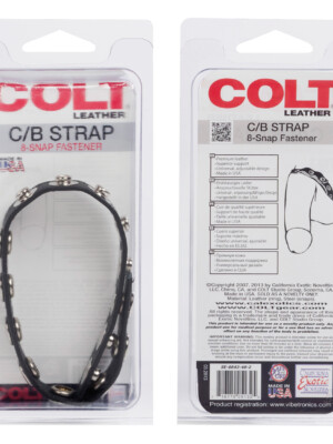 colt 8 snap fastener leather strap black