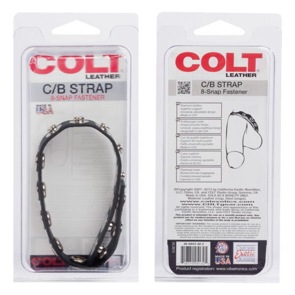 colt 8 snap fastener leather strap black colt 8 snap fastener leather strap black
