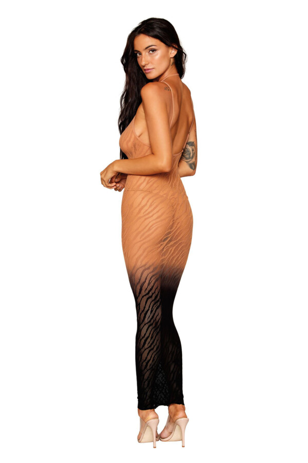 bodystocking gown one size black/copper