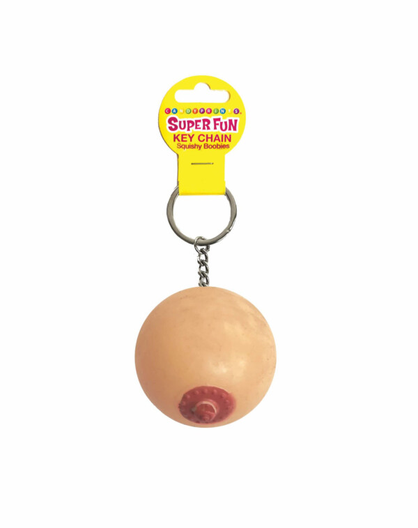 super fun key chain, squishy boob sold in 6pk