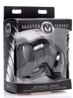 master series detained black restrictive chastity cage