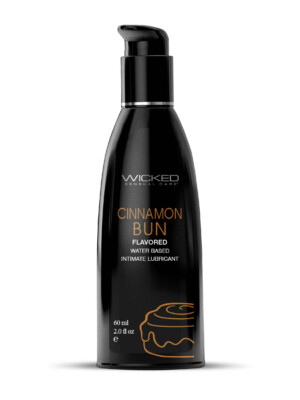 aqua cinnamon bun flavored water based intimate lubricant 2 fl. oz.