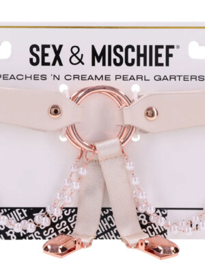 peaches 'n creame pearl garters peach