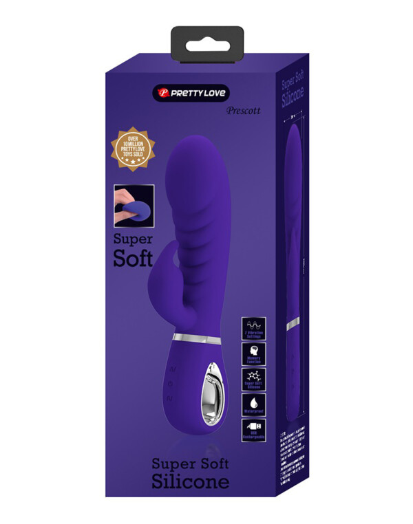 prescott super soft rabbit silicone vibrator purple prescott super soft rabbit silicone vibrator purple