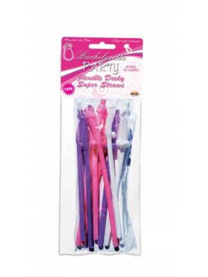 bachelorette party jumbo flexy pecker straws 10 pack