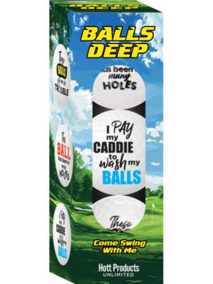 balls deep funny slogan golf balls assorted slogan 3pk