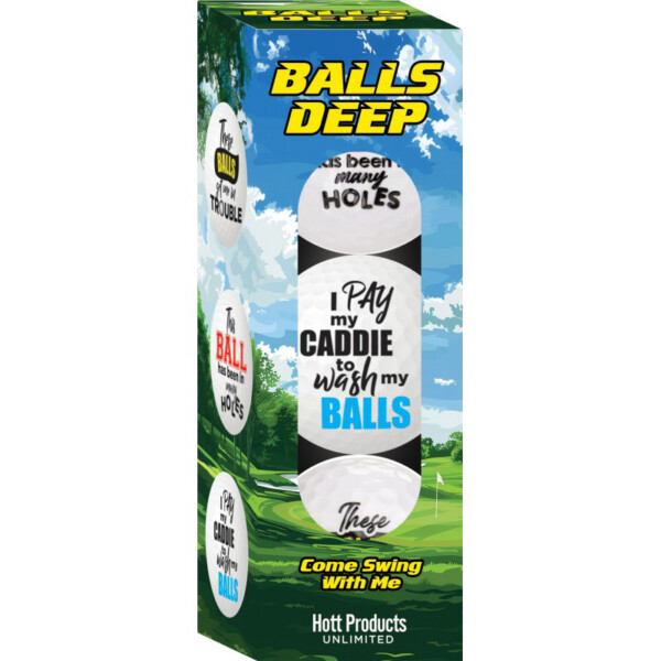 balls deep funny slogan golf balls assorted slogan 3pk