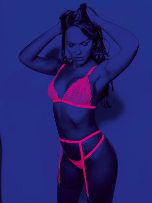 neon 3 pc bra set one size neon pink neon 3 pc bra set one size neon pink