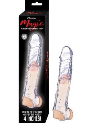 magic penis extender and ball strap 7.5" clear