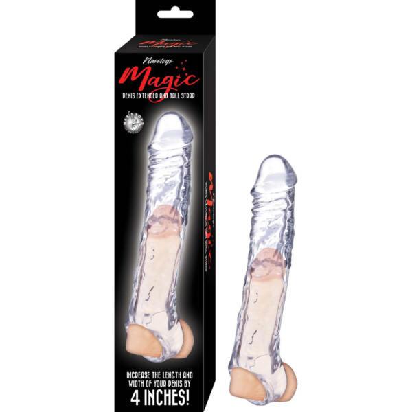 magic penis extender and ball strap 7.5" clear