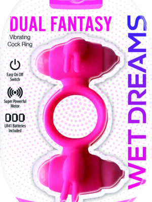 wet dreams dual fantasy cock ring with turbo motors pink