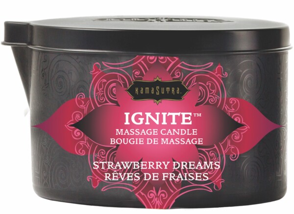ignite strawberry dreams massage candle 6 oz.