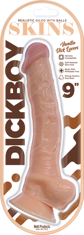 dick boy skins 9" suction cup dildo vanilla