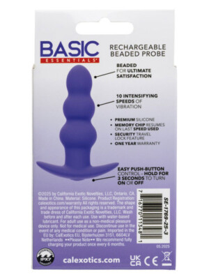 basic essentials rechargeable beaded probe purple