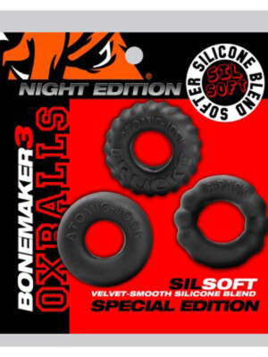 bonemark 3 pack boner cockring kit black bonemark 3 pack boner cockring kit black