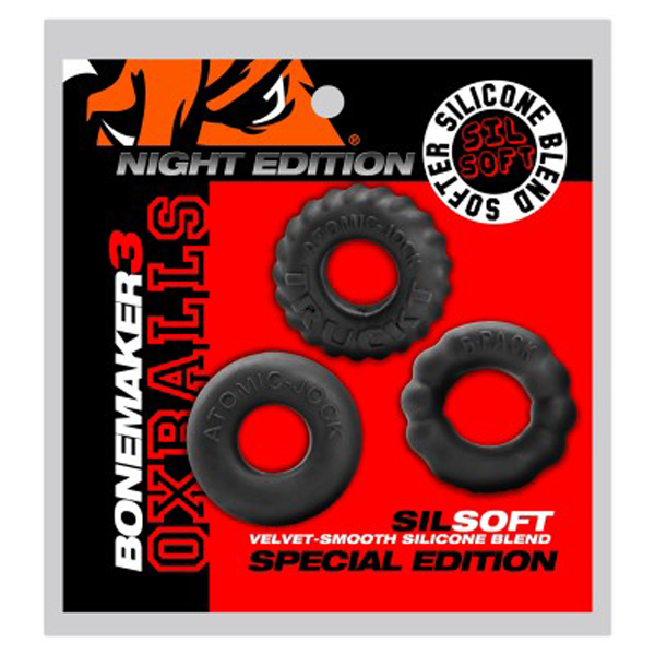 bonemark 3 pack boner cockring kit black bonemark 3 pack boner cockring kit black