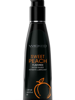aqua sweet peach flavored water based intimate lubricant 4 fl. oz. aqua sweet peach flavored water based intimate lubricant 4 fl. oz.