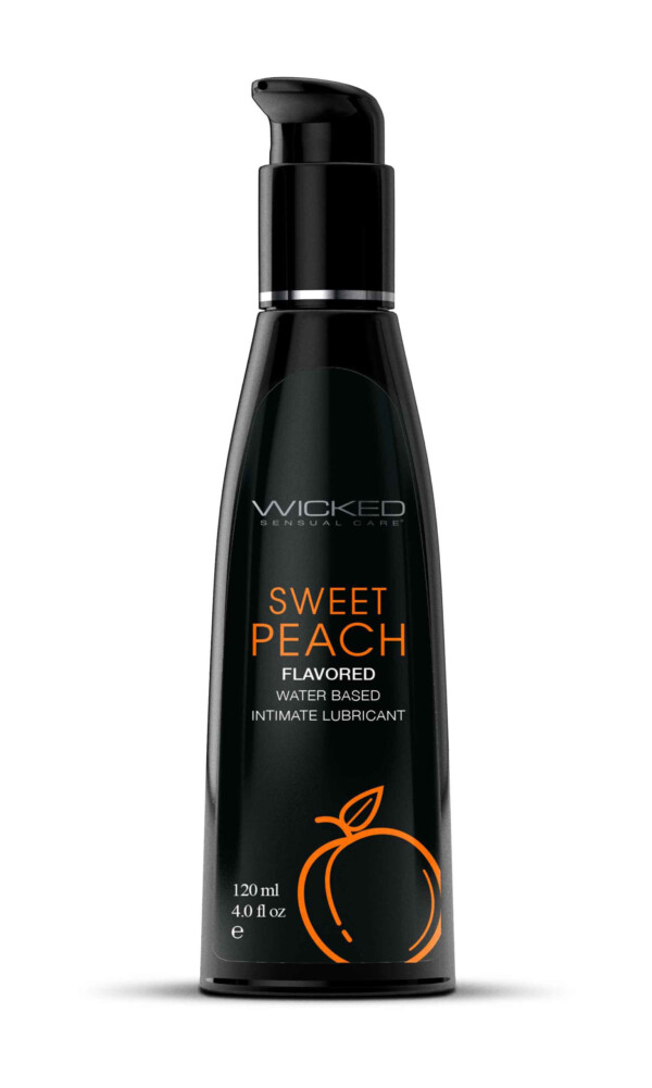 aqua sweet peach flavored water based intimate lubricant 4 fl. oz. aqua sweet peach flavored water based intimate lubricant 4 fl. oz.