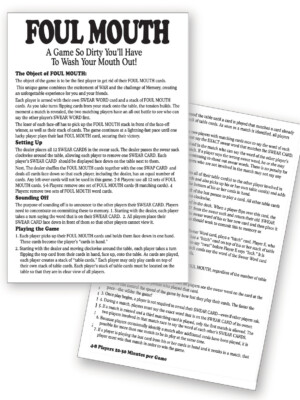 foul mouth card game foul mouth card game