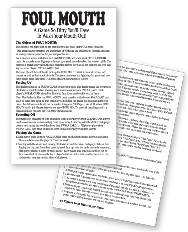foul mouth card game foul mouth card game