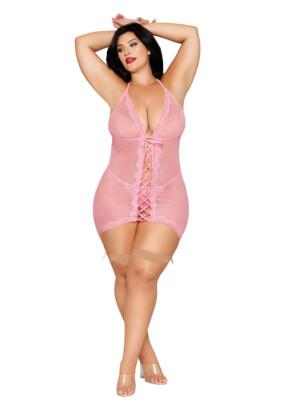 garter slip and g string dmnd queen size petal pink