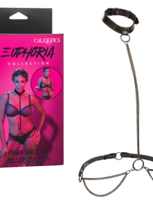 euphoria collection chain halter/collar and leash black euphoria collection chain halter/collar and leash black