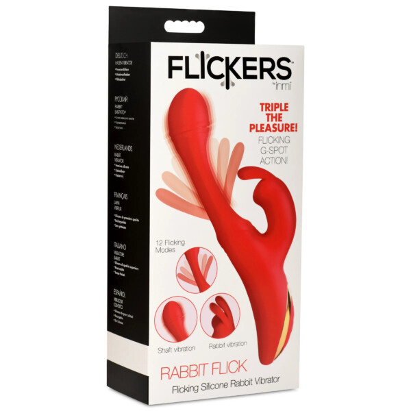 rabbit flick flicking silicone rabbit vibrator red