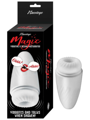 magic vibrating and talking masturbator white