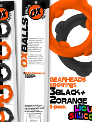 gearheads 5 pack spinner rings orange black