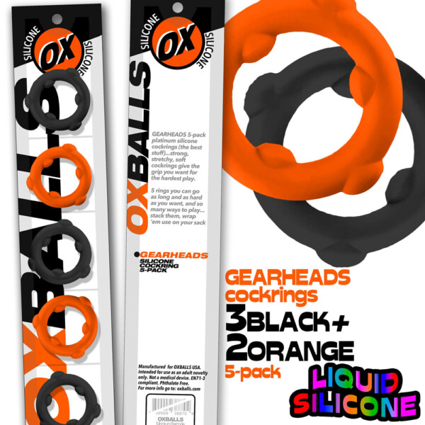 gearheads 5 pack spinner rings orange black