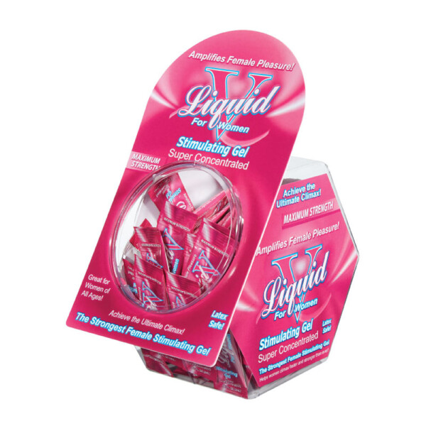 liquid v for women 50 pieces jar display